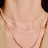 Collier ras-de-cou pour femme Gemnel, bijoux minimalistes pour filles, plaqué or, mini perle d'eau douce irrégulière