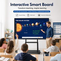 Tableau blanc interactif 4K de 55/65/75 pouces, tableau intelligent Android, écran tactile, solution d'affichage numérique pour l'enseignement en classe
