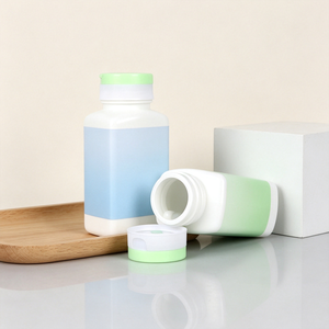 ขวดบรรจุภัณฑ์อาหารเสริม HDPE แบบสี่เหลี่ยมจัตุรัส หลายขนาด ปรับแต่งสีได้ - Product Image 4
