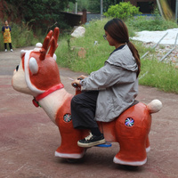 Véhicule Électrique Animatronique en Forme de Cerf de Dessin Animé, à Batterie, pour Enfants, Direct Usine, pour Parc d'Attractions