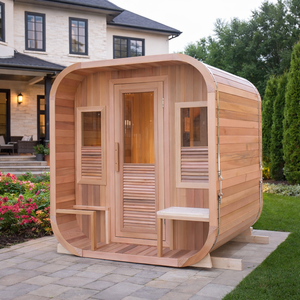 Sala de Sauna moderna de leña para exteriores, cedro rojo para 4-8 personas y sala de vapor de Sauna finlandesa de madera, portátil para exteriores, Spa en casa - Product Image 5