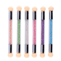 Kit de Palette d'Art Ongulaire en Résine SQULIGT, Éponges Dégradées pour Gel UV, Stylos, Pinceaux Double Tête, 4 Têtes de Remplacement - Outils de Manucure DIY