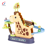 Jouet girafe en plastique Chengji, animaux de dessin animé, rechargeable, lumineux, monte les escaliers, fonctionne sur piles, jouet montagnette à roulettes