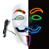 Vendetta Unique Custom LED Effrayant Halloween Masque PVC Facial Hacker avec Rechargeable Avantage