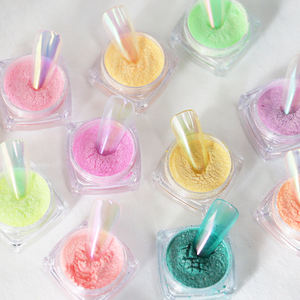White Fairy Ice Pearl Chrome Pigment Shell Nails Dust Mirror Aurora Nail Art Powder - Product Image 1