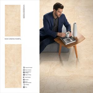 Lahn Marfil Glossy Polished Glazed Porcelain Marble <b>Tiles</b> 600x1200mm 60x120cm Large Format Floor Wall - Product Image 4