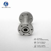 Entretoise à double bride usinée CNC en acier inoxydable/aluminium, 6 trous de boulons, alésage central, manchon à bride pour arbre, OEM, faible MOQ, perçage