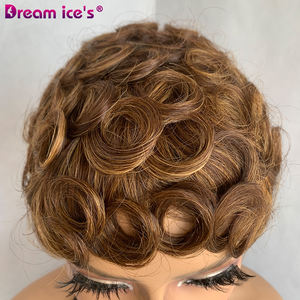 วิกผมแท้แบบบราซิลผมหน้าม้าสำหรับผู้หญิงผิว<span class=keywords><strong>ด</strong></span>ำ<span class=keywords><strong>เครื่อง</strong></span>ตั<span class=keywords><strong>ด</strong></span>แบบพิกซี่ - Product Image 6