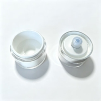 Pot à crème sans air en acrylique, extérieur argenté électroplaqué, à pression directe, vide, pour cosmétiques, crème visage, lotion, soins de la peau, personnalisable