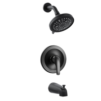 Ensemble mélangeur complet de douche à effet de pluie de 8 pouces pour salle de bains Kit de douche Système de douche Ensemble de douche noir avec valve brute