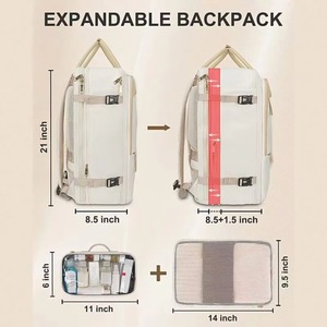 Échantillon gratuit Nouveau sac de voyage extensible extra large approuvé par les compagnies aériennes 52L Sac à dos pour ordinateur portable avec compartiment pour chaussures - Product Image 2