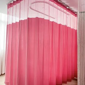 Tirai tempat tidur medis poliester warna-warni presisi tinggi untuk rumah sakit Salon kecantikan SPA tirai pribadi