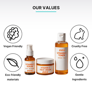 Natural Vegan Rejuvenating Skincare Kit AHA Hyaluronic Acid Anti-Wrinkle Facial Brightening Vitamin <b>C</b> Fragrance-Free Set - Product Image 3
