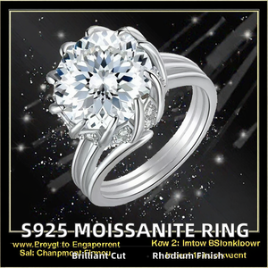 Wholesale Diamond Moissanite <b>Ring</b> S925 Sterling <b>Silver</b> Wedding Fine Jewelry for <b>Men</b> and Women - Product Image 2