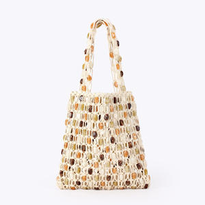 Nouveau <span class=keywords><strong>sac</strong></span> à main pour femme de grande capacité, style vintage européen et américain, avec un design tissé à la mode et des perles - Product Image 1