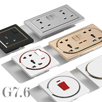 Prise double avec interrupteur, prises pour la maison, les hôtels, norme britannique et européenne, bouton en plastique, 13A, 16A, 15A, usage industriel et hospitalier