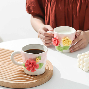 <span class=keywords><strong>Taza</strong></span> de Café de Cerámica Floral Hecha a Mano en 3D - <span class=keywords><strong>Taza</strong></span> de Estilo Ins de Alta Belleza con <span class=keywords><strong>Rosa</strong></span> en Relieve en Degradado <span class=keywords><strong>Rosa</strong></span> <span class=keywords><strong>Pastel</strong></span> - Product Image 3