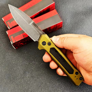 Couteau pliant FB212 N690 à pointe tombante, lame droite 20,8 cm, pour camping en extérieur, lame 5CR13MOV, manche en alliage d'aluminium + G10, OEM - Product Image 2