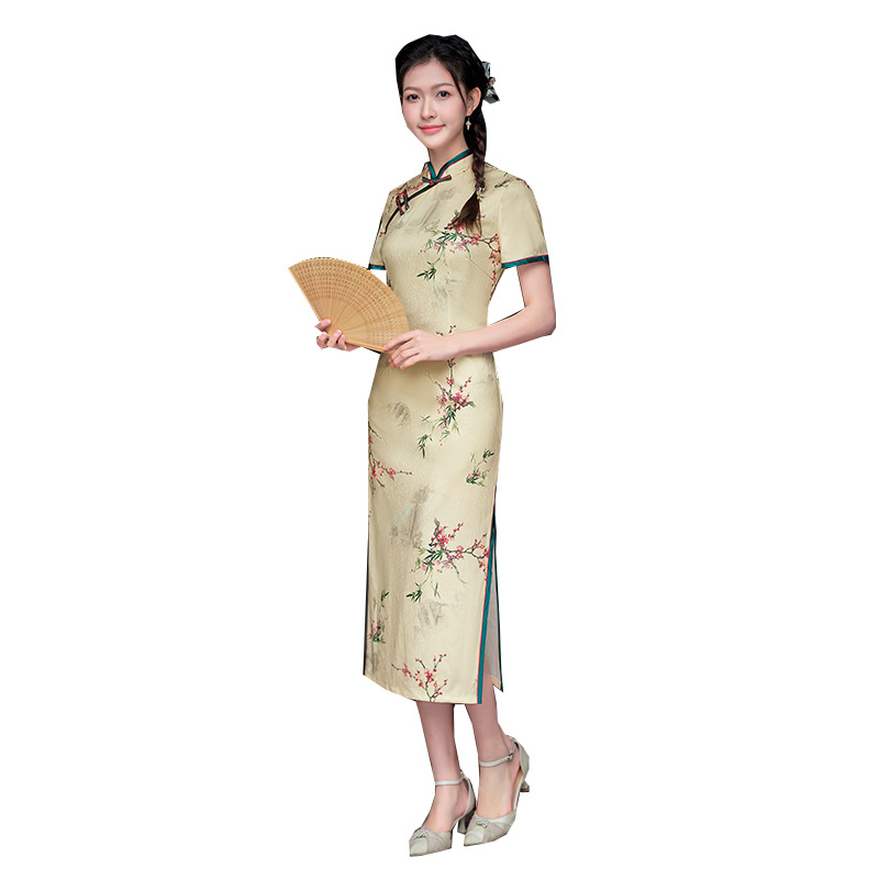 Elegant Chinese Style Dress - Retro Buckle Long Evening Gown