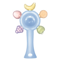 Fruit handbediende bellen Zeshoekige vorm Babybijtring Zacht speelgoed Food Grade siliconen 0-12 maanden Unisex