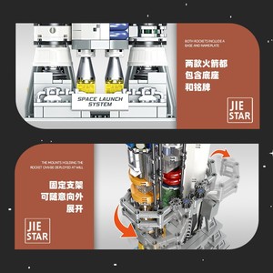 Jiexing JJ9030-9031 Bloques de Construcción de Cohetes Pesados, Juguete Educativo de Ciencia para Niños, Kit de Exploración Espacial para Armar, Más de 800 Piezas - Product Image 3