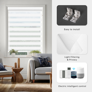 SAMADHI New Design Colourful Black Blackout Light Filtering Tela De Smart Control Motorized zebra Blinds <b>Shades</b> for <b>Window</b> - Product Image 4