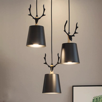 Lampe suspendue LED en fer de style nordique minimaliste moderne pour chambre et bureau, avec hauteur réglable, intensité variable, Ra80, taille moyenne, garantie de 2 ans