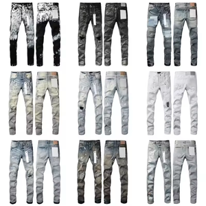 En Kaliteli Lüks Tasarımcı Marka Kot Pantolon Hip Hop Esnek Yırtık Denim Kot Sokak Modası Erkek Kot Pantolonu - Product Image 2
