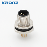 KRONZ M12 connettore sensore pannello maschio montaggio posteriore dritto PCB versione contatto 8 Pin a codice connettori circolari