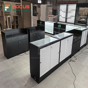 Vitrine de présentation large pour magasin de tabac, en bois et verre, avec éclairage LED, comptoir de présentation de tabac - Product Image 6