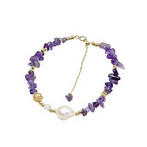 Pulsera Bohemia de Latón Chapado en Oro para Mujer, con Perlas de Agua Dulce y Cuentas de Cristal, Hecha a Mano, con Rosa Roja, Linda, Natural, Amorosa, Moderna, Regalo, <span class=keywords><strong>MoLin</strong></span> - Product Image 1
