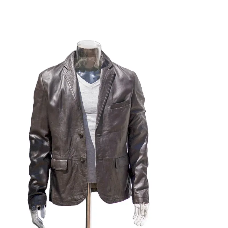 Private Label Genuine Lambskin Original Blazer 100% Sheep Skin Pure Men Real Leather Jacket