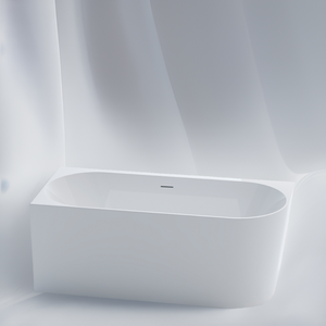 Half Rechthoekig Vrijstaand Wit Acryl Inweek Spa Badkuip 1 Persoon Hot Tub Massage Overloop Ovaal Patroon Schoon Links Rechts - Product Image 2