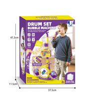 Machine à bulles électrique avec microphone, lumières musicales et fonction d'enregistrement, jouet tambour de jazz en plastique ABS pour enfants