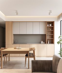 <span class=keywords><strong>Mueble</strong></span> de Comedor Nórdico de Madera Natural con Puerta Plana y Ligera para Familias Jóvenes, Decoración Minimalista para el Hogar - Product Image 2