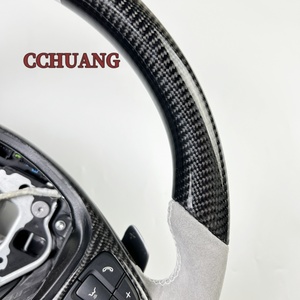 Accesorios Interiores Personalizados para Coche <span class=keywords><strong>Volante</strong></span> de Fibra de Carbono y Alcántara para Mercedes <span class=keywords><strong>AMG</strong></span> W204 W205 C63AMG C43 2015-2018 - Product Image 4