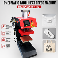 Petite presse à chaud pneumatique 15x15cm pour étiquettes de col, logos, étiquettes de t-shirts, presse d'impression automatique de poches pour usine