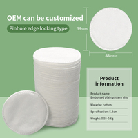 Tampons de coton cosmétiques ronds écologiques OEM/ODM 1 couche 220 g/m² avec logo personnalisé pour application humide et outils de démaquillage