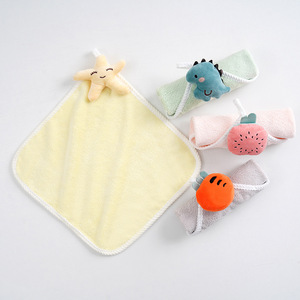 Toalla de Mano de Felpa de Coral con Diseño de Dibujos Animados, 30x30 cm, Absorbente, Cuadrada, para Niños, con un Lindo Diseño de Muñeca - Product Image 3