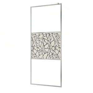Mampara de Ducha de Vidrio ESG con Diseño de Piedra, 39.4x76.8 Pulgadas, sin Marco - Product Image 1