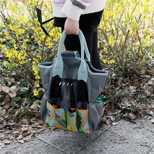 Garden <b>Tool</b> Bag Grey Color-blocked KLM Garden Kit 5-9 Pockets <b>Top</b> Handle Portable <b>Tool</b> Holder - Product Image 3