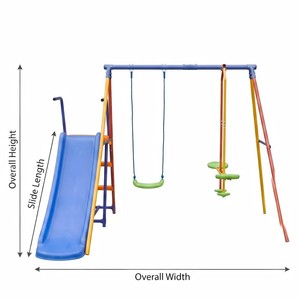 Ensemble de balançoire et toboggan en plastique durable pour enfants, intérieur/extérieur, en solde - Product Image 1
