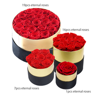 Luxe geconserveerde rozen cadeauverpakking, diverse formaten (rond & vierkant), eeuwige bloemen in zwarte doos voor zakelijke & feestelijke geschenken