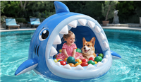 Piscine gonflable pour bébé avec ombrage, piscine gonflable pour enfants avec auvent pour la baignade en intérieur et en extérieur, flotteurs pour tout-petits de 3 à 48 mois