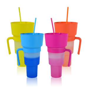 แก้วน้ำพลาสติกสำหรับสนามกีฬาแก้วเปลี่ยนสีเย็น900มล. พร้อมฝาหลอดและขนมขบเคี้ยว - Product Image 2