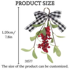 <span class=keywords><strong>Red</strong></span> Berry Và Sọc Cung Treo Cây tầm gửi Cho Giáng Sinh Tùy Chỉnh Kích Thước Phổ Biến Thiết Kế Cho Tự Làm Lễ Kỷ niệm Và Trang Trí Nội Thất Đóng Hộp - Product Image 2