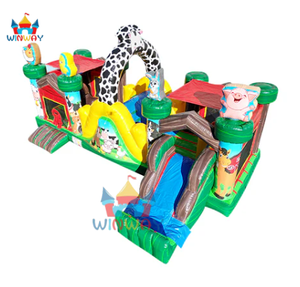 Maison de rebond gonflable à thème de ferme avec toboggan, conceptions d'animaux mignons pour la fête des enfants, équipement de terrain de jeu commercial - Product Image 5