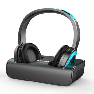 New YH770 Tai Nghe Không Dây Cho TV Xem Với RF Transmitter Sạc <span class=keywords><strong>Cradle</strong></span>, UHF Over Ear Tai Nghe, 100ft Phạm Vi - Product Image 2