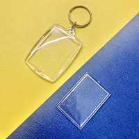 Porte-clés cadre photo en acrylique transparent vierge, style moderne et minimaliste, personnalisable, coque vide, logo imprimable pour la vente en gros