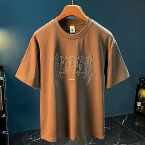 T-shirt décontracté pour homme, imprimé uni, à manches courtes, tendance, sportif, respirant, propre, collection 2026, vente chaude - Product Image 4